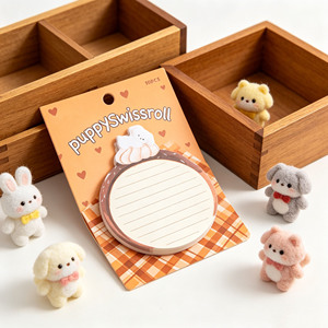 สมุดบันทึก PuppySwissroll 30 ชิ้น ดีไซน์ทรงกลม ลายสุนัขน่ารัก สำหรับจดบันทึกและข้อความ - Product Image 1