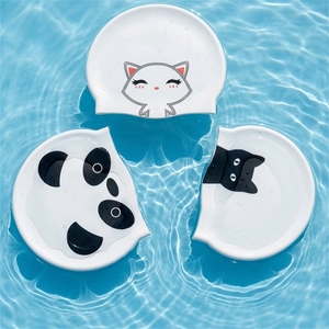 Bonnet de bain en silicone imperméable JW-1282 avec motif d'animaux de dessin animé et drapeau national, imprimé mignon, unisexe, pour enfants - Product Image 1