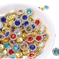 Vente directe usine – Strass double couche en forme de tournesol pour vêtements de poupées DIY