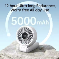 Nouveau ventilateur portable JisuLife à turbine, Life7, autonomie ultra longue de 5000 mAh, réglage à cinq vitesses, ventilateur portable