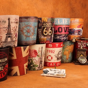 Master Gu Waste <b>Bins</b> 2230 Round No <b>Lid</b> Retro British Style Household Trash Can - Product Image 2
