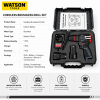 Kit de perceuse électrique sans fil OEM ODM avec moteur sans balais et double batterie