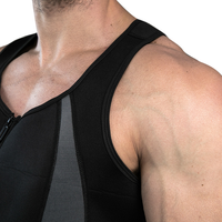Gilet de sudation pour homme, ceinture amincissante, combinaison de sudation en néoprène chaud, corset, body shaper, débardeur zippé, t-shirt d'entraînement