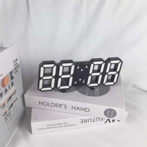 Hot bán hiện đại 3D thời gian dẫn kỹ thuật số Đồng hồ treo tường nhiệt độ đồng hồ báo thức với USB có thể sạc lại cho trang trí nội thất phòng khách - Product Image 6