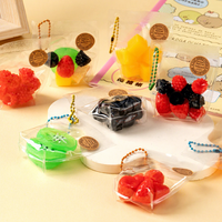 Mainan Squishy Buah Lendir Lengket Blueberry Stroberi Kiwi TPR Sensorik Pereda Stres Fidget Kawaii Aneka 10 Model Grosir