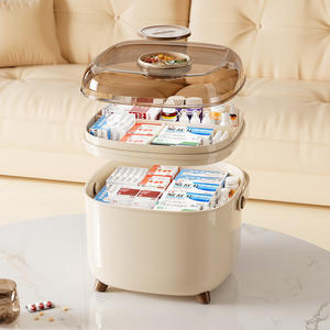 Petite boîte de rangement de médicaments en plastique carrée portable pour enfants et familles, boîte de premiers soins médicale miniature pour la maison - Product Image 2