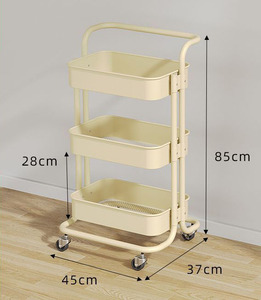 이동식 선반 주방 수납 선반 거실 간식 트롤리 다기능 욕실 침대 옆 보관 선반 - Product Image 4