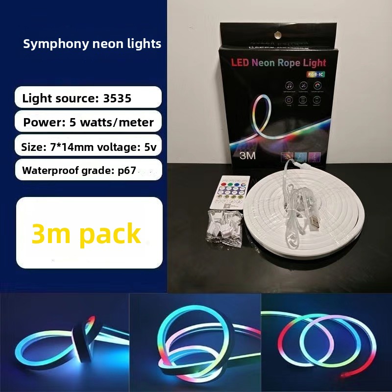 Ensemble de bandes lumineuses colorées 3M (livré avec clips et vis)