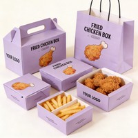 Emballage alimentaire biodégradable personnalisé, impression numérique, boîte à emporter pour restaurant, boîte à poulet frit en carton, boîtes alimentaires