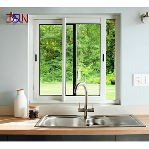 หน้าต่างบานเลื่อน UPVC ลายไม้โอ๊คสีทอง พร้อมฟอยล์เกลียวแบบสมดุล  กระจกสองชั้น  ประหยัดพลังงาน  เหมาะสำหรับบ้านสไตล์คอทเทจแบบดั้งเดิม - Product Image 1
