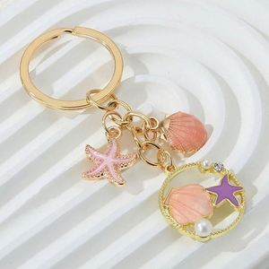 Starfish Shell Alloy Keychains Creative Pearl Keychains Bag Pendants Girls' Pvc <b>Key</b> <b>Chains</b> - Product Image 5