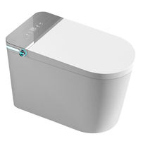 LAKOO Toilette intelligente avec bidet, design sans réservoir, affichage numérique, chasse d'eau automatique, télécommande, cuvette allongée, siphon en S