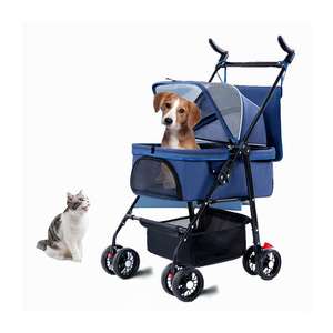 Vente chaude 3-en-1 Poussette pour animaux de compagnie Détachable Pliable Chiens Chats Transporteur pour Voyage - Product Image 1