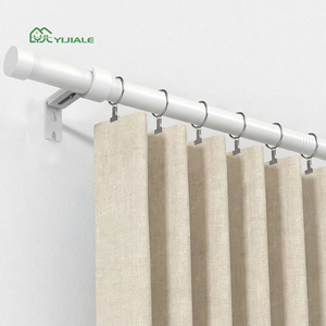 Tringle à rideaux réglable YIJIALE de 18 à 144 pouces, tringle à rideaux noire de 25 mm pour fenêtre en <span class=keywords><strong>baie</strong></span> - Product Image 2