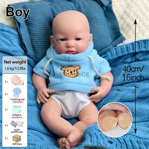 Muñecas Gemelas Reborn Realistas de 16 Pulgadas, Auténticas, de Juguete Suave con Venas Detalladas en la Piel, Rostro Regordete, Cuerpo Completo de Silicona para Coleccionistas - Product Image 6