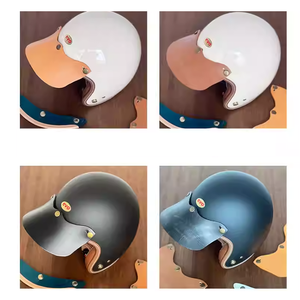 Mũ bảo hiểm xe máy unisex, vành mũ bằng da, mũ bảo hiểm kiểu jet, kính chắn nắng đi xe đạp, kính chắn nắng an toàn, vành mũ bảo hiểm xe đạp, quà tặng cho bố - Product Image 4