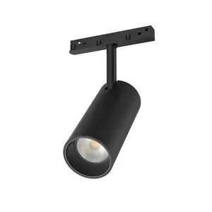 Rail de voie magnétique à bande ultra-mince éclairage blanc noir aluminium DC48V lampe de piste de plafond LED d'intérieur