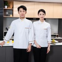 Uniforme de Chef Exécutif Brodé Lettres et Couronne Noir Blanc Bleu Rouge Sushi Advantage