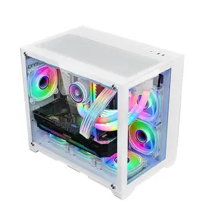 Lone Warrior M-ATX Tower Computer Case Tempered Glass Window PC Computer Gaming Case Desktop