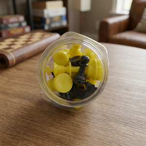 Piezas de ajedrez pequeñas de Color negro y amarillo, venta al por mayor, juego de mesa de plástico amarillo y negro para jugadores de ajedrez, uso práctico - Product Image 2