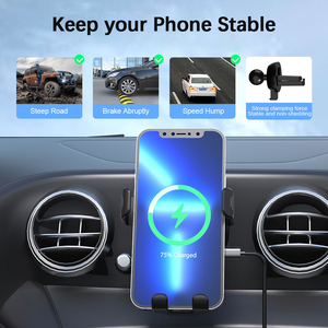 <span class=keywords><strong>Chargeur</strong></span> de <span class=keywords><strong>voiture</strong></span> sans fil à charge rapide magnétique avec support de téléphone à technologie inductive pour iPhone pour Samsung pour <span class=keywords><strong>Huawei</strong></span> Mi 9V/2A In - Product Image 5