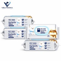 Lingettes nettoyantes jetables non tissées pour animaux de compagnie, sans alcool, parfumées aux fruits, emballées individuellement, spécifiques aux chats, pour pattes, oreilles et corps
