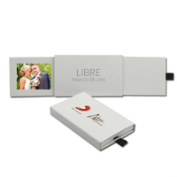 Carte de vœux vidéo miniature avec écran LCD de 2,4 pouces, thème animal/fée/musique/papier croisé, pour le marketing, les cadeaux, les anniversaires, les entreprises