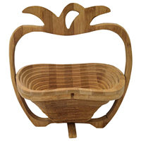 Vouwen Fruitschaal Houder Mand En Snijplank Opvouwbare Dragon Vormige Houten Bamboe Fruitmand