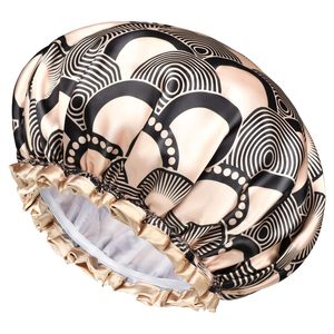 Promotion à bas prix : Bonnets de <span class=keywords><strong>douche</strong></span> en dentelle, double couche, imperméables, réutilisables, lavables, de haute qualité pour femmes et filles - Product Image 2