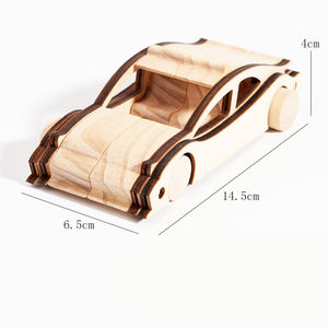 Diy Madera Color Graffiti Miniatura Coche Montessori Niños Entrenamiento Capacidad práctica para dibujar juguetes de madera para niños - Product Image 3