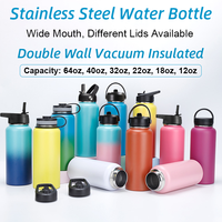 Bouteilles d'Eau Personnalisées en Acier Inoxydable 32oz 40oz, Flasque Thermos Isotherme à Double Paroi avec Revêtement en Poudre