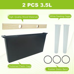 Lot de 2 abreuvoirs à abeilles de 3,5 L, distributeur de sirop pour ruche à 10 cadres, outils essentiels d'apiculture pour l'alimentation printanière - Product Image 3