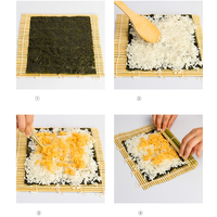 Tapis à sushi jetable écologique en bambou, forme carrée, en forme de bateau, utilisation manuelle, lavage à la main uniquement