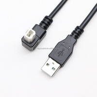 Type-a2.0 USB laki-laki ke USB tipe-b laki-laki kabel Printer bengkok kanan kiri 6 kaki 7 kaki hitam