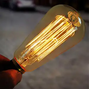 110V 220V 40W ST64 Gloeidraad Gloeilamp Ampul Lampen Vintage Lamp Decor Industriële Stijl Lamp Retro Edison Licht lamp E27