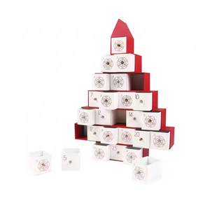 Vente en gros Boîte cadeau avec calendrier de l'avent pour la veille de Noël Emballage en papier gaufré pour Noël pour offrir des cadeaux de vacances - Product Image 2