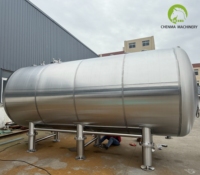 20 ton 20000L roestvrijstalen horizontale atmosferische vloeistofopslagtank voor voedsel, dranken, olie en chemicaliën