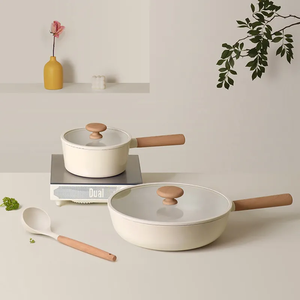 Chậu và chảo đặt không dính gốm <span class=keywords><strong>Cookware</strong></span> bộ khỏe mạnh không dính cảm ứng đồ nấu nướng nhà bếp Granite nấu ăn đặt Frying Pan - Product Image 6