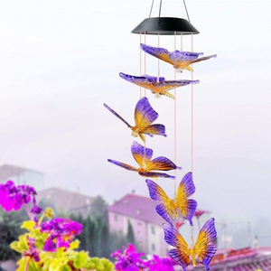 Solar Hummingbird Wind Chime <b>Led</b> Color Changing Outdoor Garden Decor Hanging Waterproof Solar Powered <b>Light</b> - Product Image 2