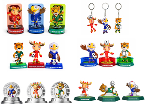 Ensemble de porte-clés de football de dessin animé <span class=keywords><strong>FIFA</strong></span>, 3 pièces, mascotte animale, porte-clés en ABS, souvenir de football pour les fans des États-Unis, du Canada et du Mexique - Product Image 6