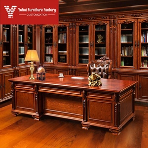 Scrivania di lusso in stile americano, scrivania per computer direzionale, scrivania europea in legno massello, mobili da studio, scrivania per calligrafia - Product Image 1