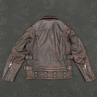 Veste en cuir vintage imperméable multi-zippée sur mesure pour homme, design élégant et luxueux, veste texturée pour homme distingué