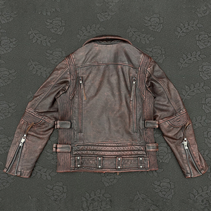<span class=keywords><strong>Chaqueta</strong></span> de <span class=keywords><strong>Cuero</strong></span> Vintage Impermeable con Múltiples Cremalleras Personalizada para <span class=keywords><strong>Hombre</strong></span>, <span class=keywords><strong>Chaqueta</strong></span> Textil de Diseño Elegante y Lujoso para Caballeros Distinguidos - Product Image 5