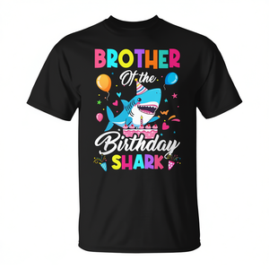T-shirt Brother Of The Birthday Shark, vêtements de groupe pour fête de famille - Product Image 2