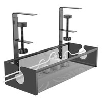 Organisateur de câbles et plateau de rangement pour multiprises, en métal, à un seul niveau, sans perçage, amovible, style moderne et minimaliste, pour la maison