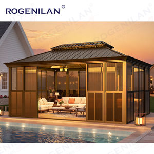 Rogenilan Aluminium Balcon Toit en pente Véranda Double verre trempé isolé Autoportant Jardin <span class=keywords><strong>Solarium</strong></span> Véranda - Product Image 3