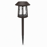 Lampe solaire de jardin en plastique noir, LED SMD 10LM, blanc chaud 3000K, batterie Ni-MH 700mAh, panneau 48x48mm, lampe de chemin extérieure