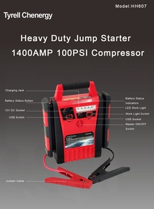 Arrancador de Coches Portátil con Kit de Herramientas de Emergencia de 100 PSI y 1400, Batería de Plomo-ácido 100% para Arranque de Emergencia - Product Image 4