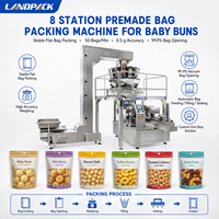 Machine d'emballage Doypack pour mini-biscuits ronds au brocoli et au maïs, saveur lait, type Mantou, pour snacks
