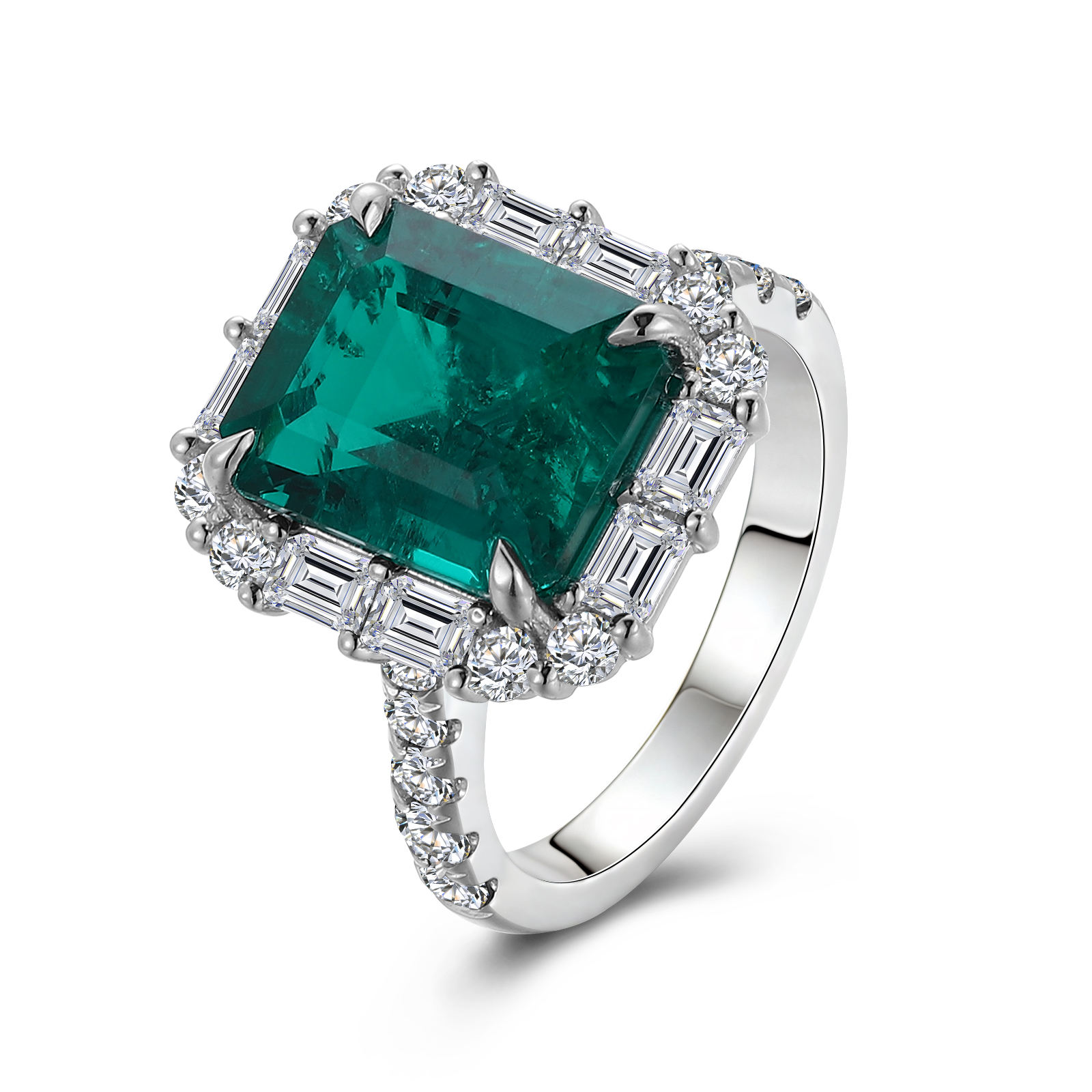 10k gold+lab gemstones ring